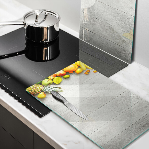 Főzőlap védő üveglap Gyümölcsök a deszkán