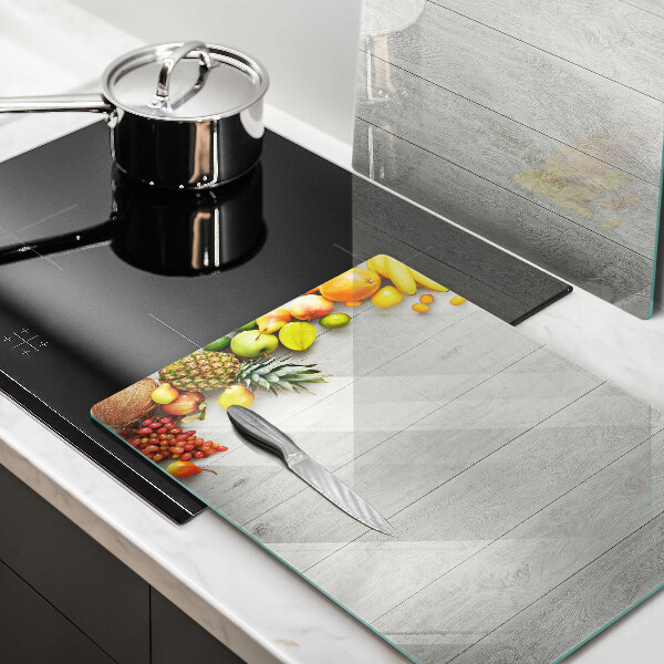 Főzőlap védő üveglap Gyümölcsök a deszkán