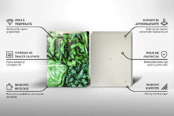 Főzőlap védő üveglap Zöld zöldségek