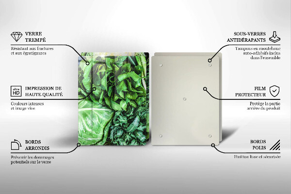 Főzőlap védő üveglap Zöld zöldségek