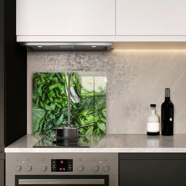 Főzőlap védő üveglap Zöld zöldségek