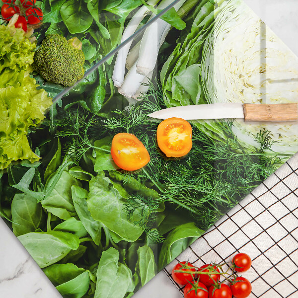 Főzőlap védő üveglap Zöld zöldségek