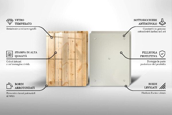 Főzőlap védő üveglap Finom fa táblák