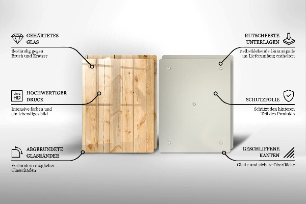 Főzőlap védő üveglap Finom fa táblák