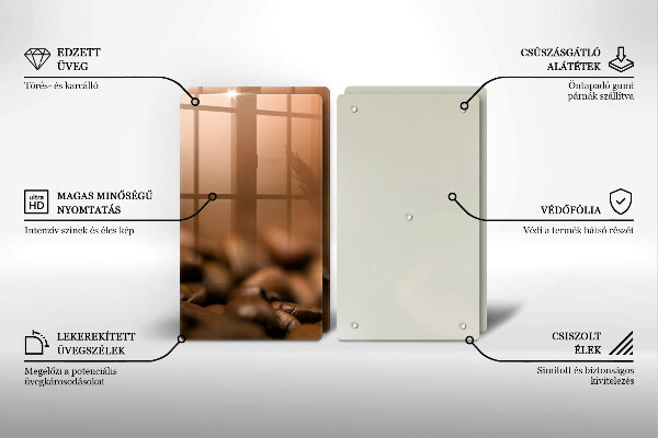 Főzőlap védő üveglap Kávébab