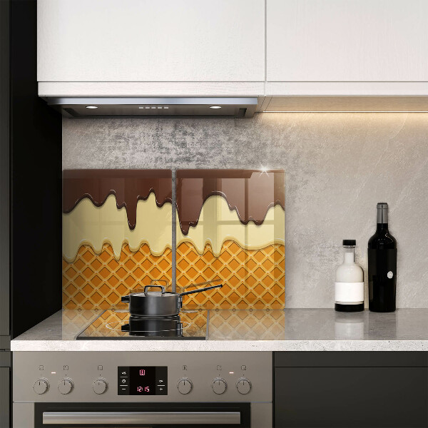 Főzőlap védő üveglap Fagylalt tölcsér illusztráció