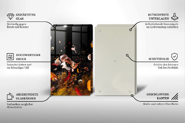 Főzőlap védő üveglap Forró fűszerek