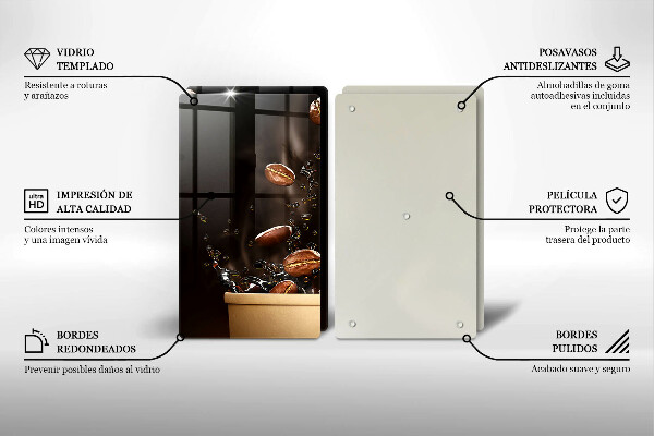 Főzőlap védő üveglap Forró kávébab