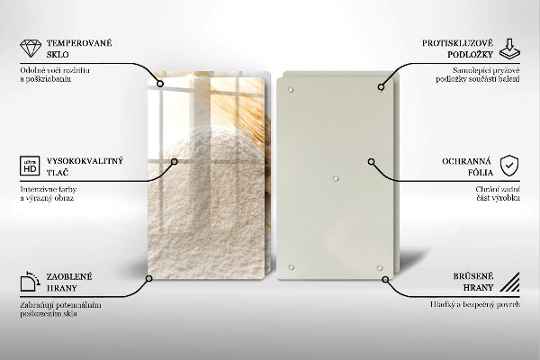 Főzőlap védő üveglap Liszt és kalászok