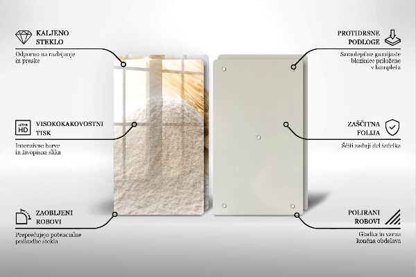 Főzőlap védő üveglap Liszt és kalászok