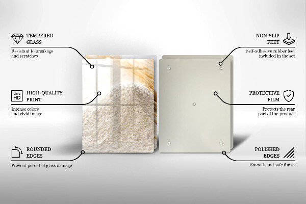 Főzőlap védő üveglap Liszt és kalászok