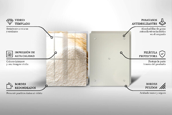 Főzőlap védő üveglap Liszt és kalászok