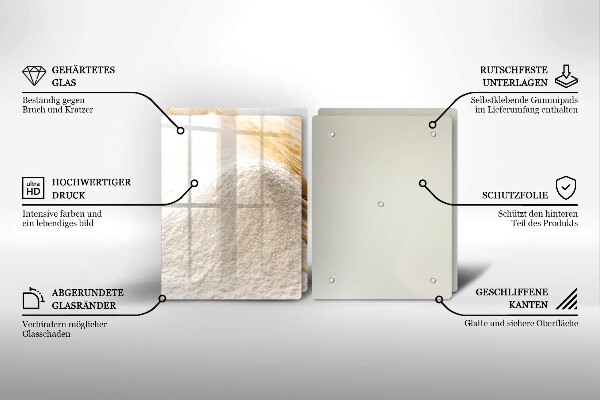 Főzőlap védő üveglap Liszt és kalászok