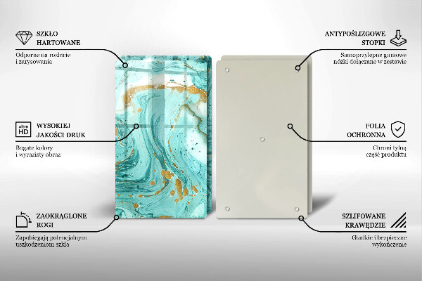 Főzőlap védő üveglap Kék absztrakció