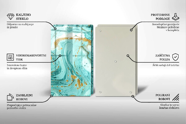 Főzőlap védő üveglap Kék absztrakció