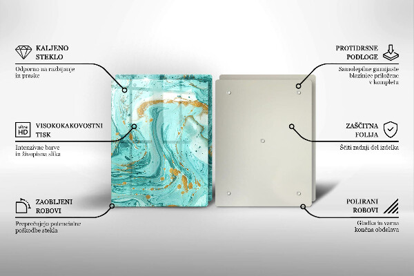 Főzőlap védő üveglap Kék absztrakció
