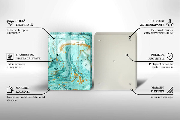 Főzőlap védő üveglap Kék absztrakció