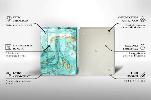 Főzőlap védő üveglap Kék absztrakció