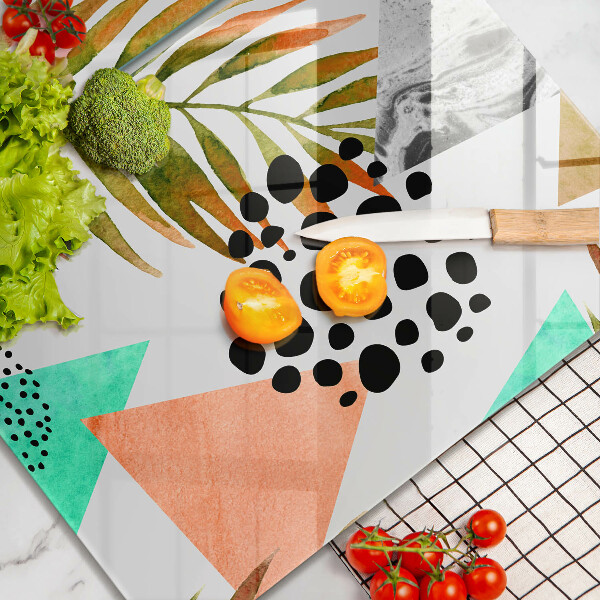 Főzőlap védő üveglap Boho levelek minta