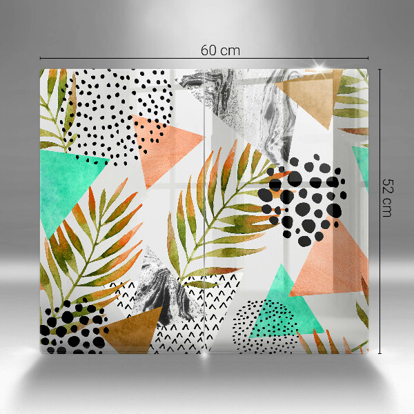 Főzőlap védő üveglap Boho levelek minta