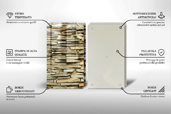 Főzőlap védő üveglap Díszítő kövek