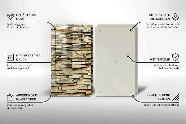 Főzőlap védő üveglap Díszítő kövek