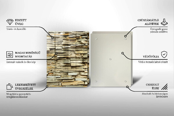 Főzőlap védő üveglap Díszítő kövek