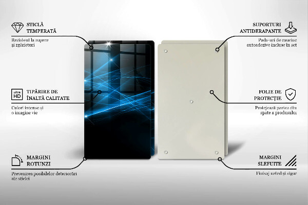 Főzőlap védő üveglap Absztrakt kék füst