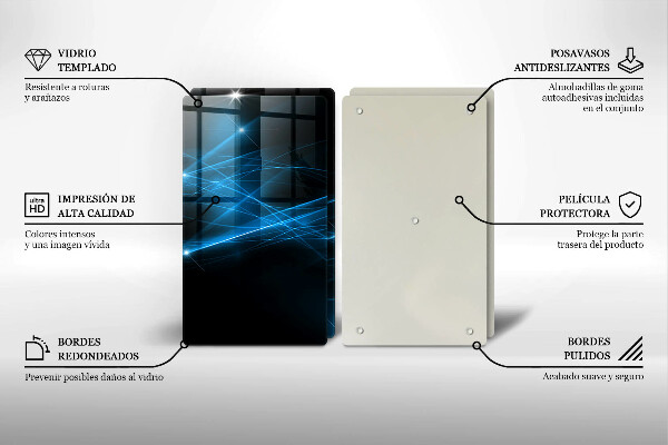 Főzőlap védő üveglap Absztrakt kék füst