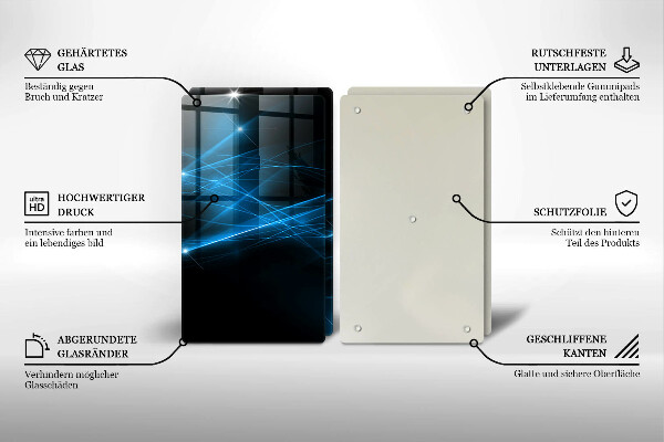 Főzőlap védő üveglap Absztrakt kék füst