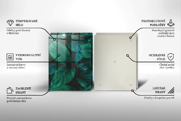 Főzőlap védő üveglap Dzsungel levelei