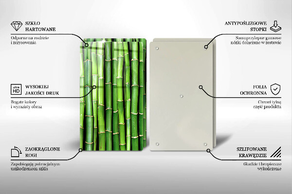 Főzőlap védő üveglap Természetes bambuszok