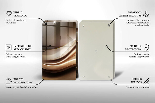 Főzőlap védő üveglap Absztrakciós finom vonalak