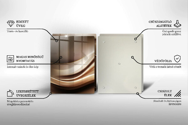 Főzőlap védő üveglap Absztrakciós finom vonalak