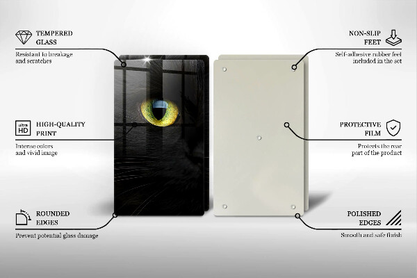 Főzőlap védő üveglap Állati macska szeme