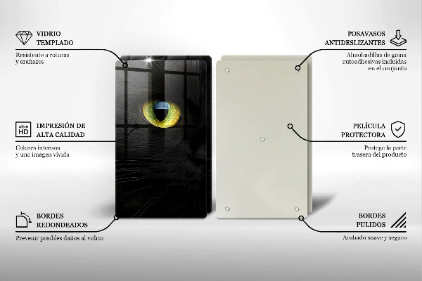 Főzőlap védő üveglap Állati macska szeme