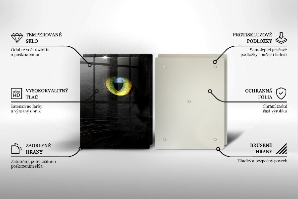 Főzőlap védő üveglap Állati macska szeme