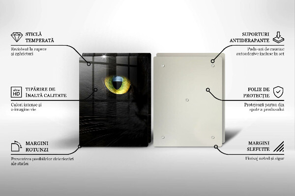 Főzőlap védő üveglap Állati macska szeme