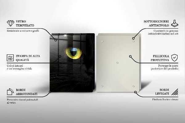 Főzőlap védő üveglap Állati macska szeme