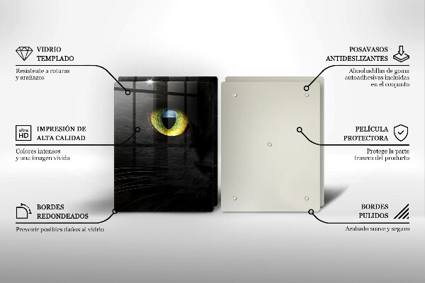 Főzőlap védő üveglap Állati macska szeme