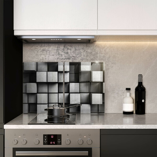 Főzőlap védő üveglap Absztrakt 3D négyzetek