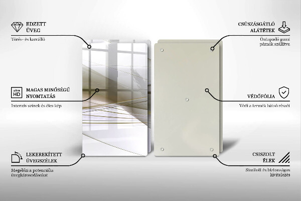 Főzőlap védő üveglap Absztrakt vonalak tervezése