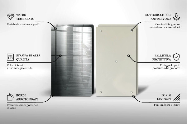 Főzőlap védő üveglap Fém textúra