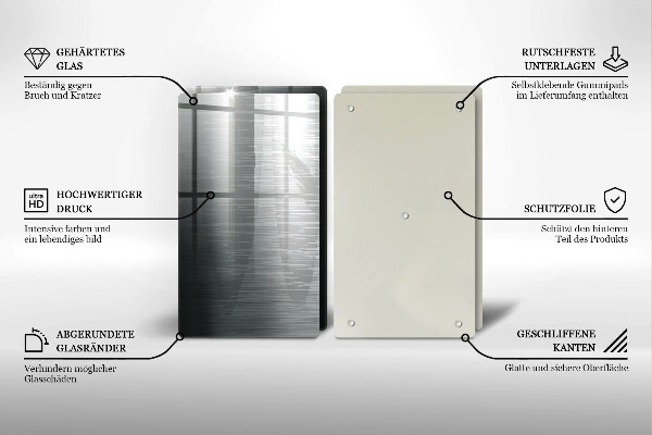 Főzőlap védő üveglap Fém textúra