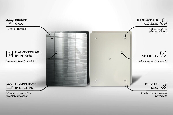 Főzőlap védő üveglap Fém textúra