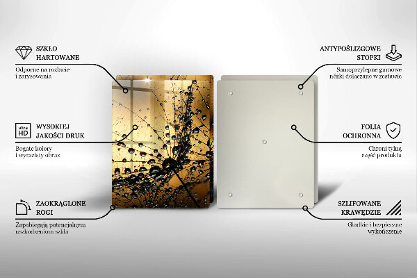 Főzőlap védő üveglap Harmat és pitypang