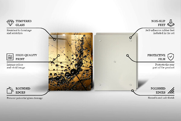 Főzőlap védő üveglap Harmat és pitypang