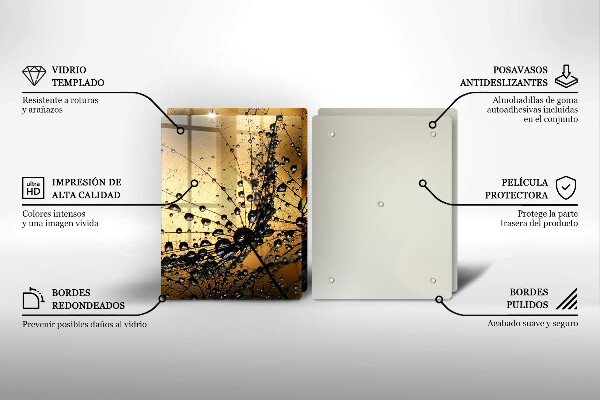 Főzőlap védő üveglap Harmat és pitypang