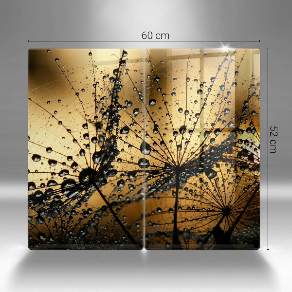 Főzőlap védő üveglap Harmat és pitypang