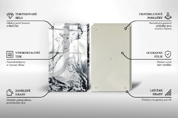 Főzőlap védő üveglap Tinta absztrakció